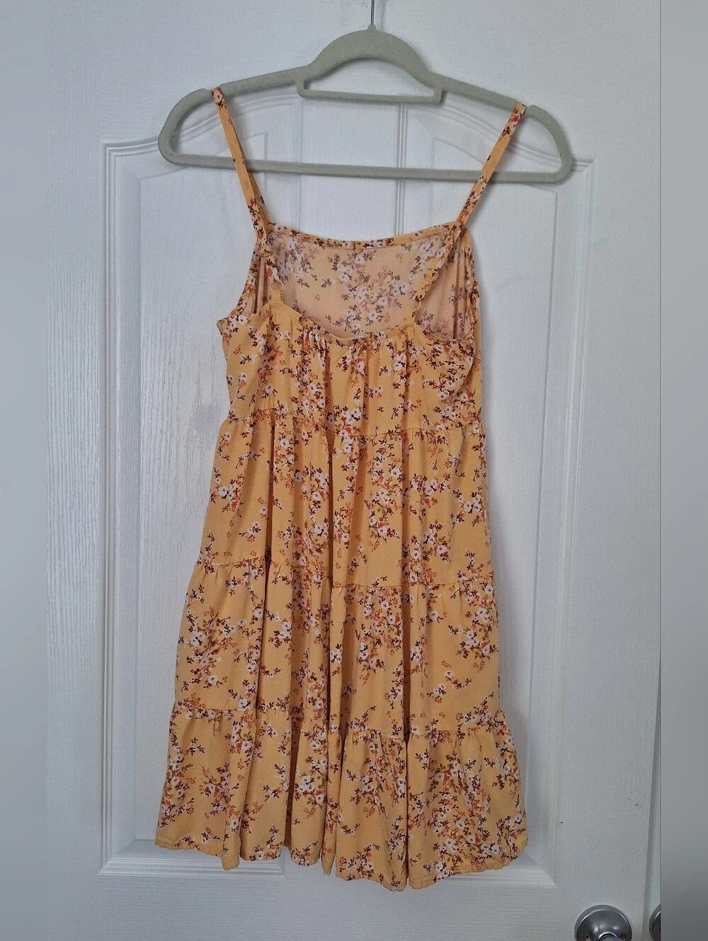 Old Navy Yellow Floral Tiered Sundress with Spaghetti Straps